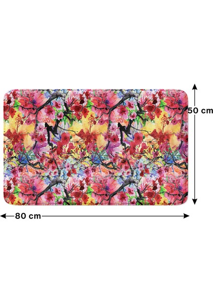 Mikrofiber Banyo Paspası, Kaymaz Taban, Makinede Yıkanabilir, Banyo Halısı (50X80)
