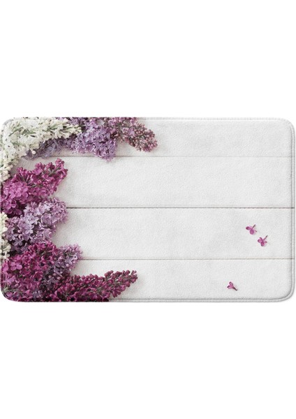 Mikrofiber Banyo Paspası, Kaymaz Taban, Makinede Yıkanabilir, Banyo Halısı (50X80)