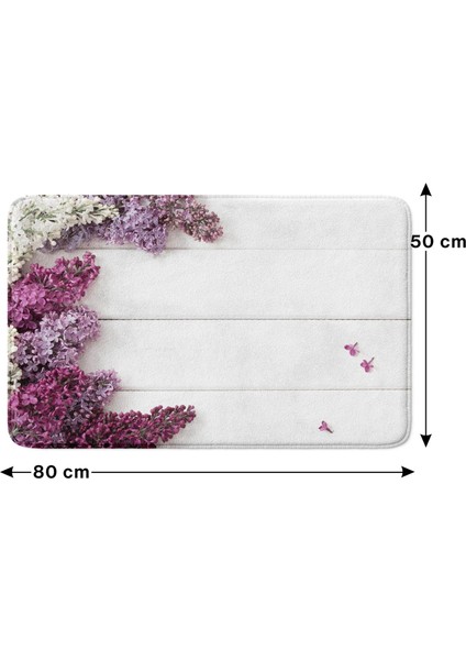 Mikrofiber Banyo Paspası, Kaymaz Taban, Makinede Yıkanabilir, Banyo Halısı (50X80)
