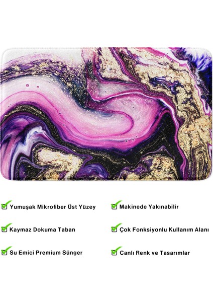Mikrofiber Banyo Paspası, Kaymaz Taban, Makinede Yıkanabilir, Banyo Halısı (50X80) modelleri