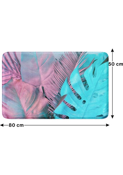Mikrofiber Banyo Paspası, Kaymaz Taban, Makinede Yıkanabilir, Banyo Halısı (50X80)