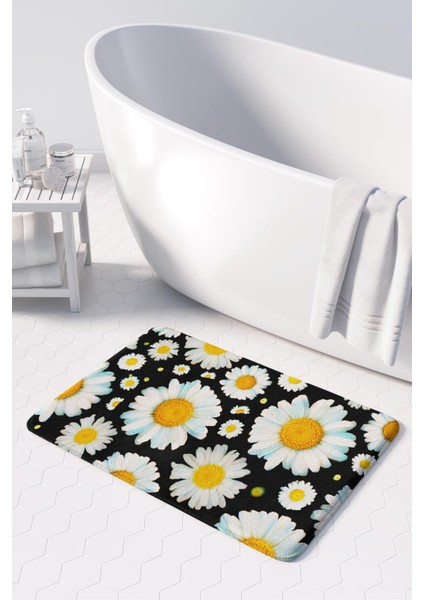 Mikrofiber Banyo Paspası, Kaymaz Taban, Makinede Yıkanabilir, Banyo Halısı (50X80)
