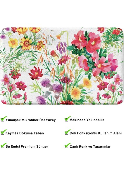 Mikrofiber Banyo Paspası, Kaymaz Taban, Makinede Yıkanabilir, Banyo Halısı (50X80) modelleri