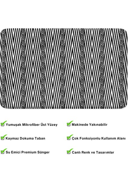 Mikrofiber Banyo Paspası, Kaymaz Taban, Makinede Yıkanabilir, Banyo Halısı (50X80)