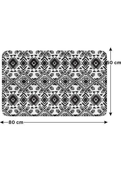 Mikrofiber Banyo Paspası, Kaymaz Taban, Makinede Yıkanabilir, Banyo Halısı (50X80)