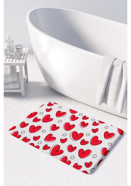 Mikrofiber Banyo Paspası, Kaymaz Taban, Makinede Yıkanabilir, Banyo Halısı (50X80)