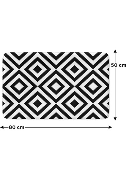 Mikrofiber Banyo Paspası, Kaymaz Taban, Makinede Yıkanabilir, Banyo Halısı (50X80)
