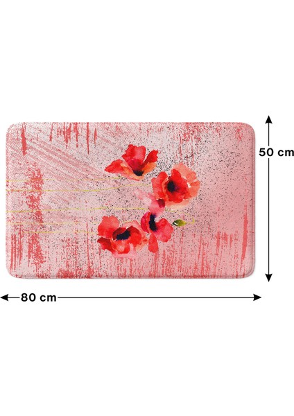 Mikrofiber Banyo Paspası, Kaymaz Taban, Makinede Yıkanabilir, Banyo Halısı (50X80)