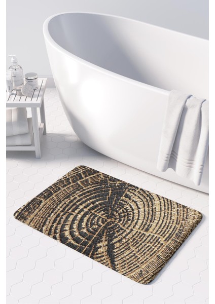 Mikrofiber Banyo Paspası, Kaymaz Taban, Makinede Yıkanabilir, Banyo Halısı (50X80)
