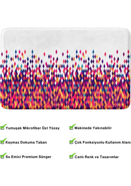 Mikrofiber Banyo Paspası, Kaymaz Taban, Makinede Yıkanabilir, Banyo Halısı (50X80)