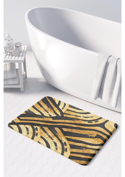 Mikrofiber Banyo Paspası, Kaymaz Taban, Makinede Yıkanabilir, Banyo Halısı (50X80)
