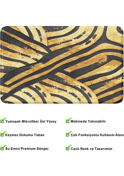 Mikrofiber Banyo Paspası, Kaymaz Taban, Makinede Yıkanabilir, Banyo Halısı (50X80)