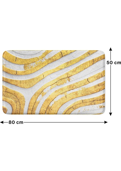 Mikrofiber Banyo Paspası, Kaymaz Taban, Makinede Yıkanabilir, Banyo Halısı (50X80)