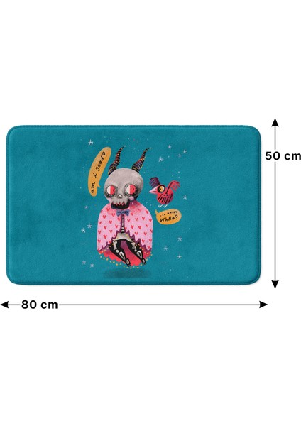 Mikrofiber Banyo Paspası, Kaymaz Taban, Makinede Yıkanabilir, Banyo Halısı (50X80)