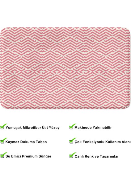 Mikrofiber Banyo Paspası, Kaymaz Taban, Makinede Yıkanabilir, Banyo Halısı (50X80)