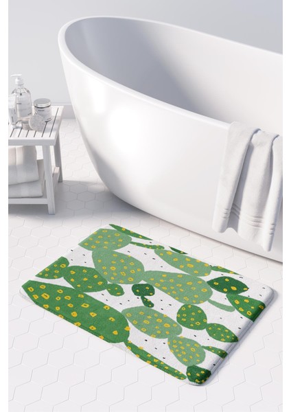 Mikrofiber Banyo Paspası, Kaymaz Taban, Makinede Yıkanabilir, Banyo Halısı (50X80)