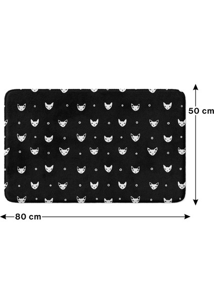 Mikrofiber Banyo Paspası, Kaymaz Taban, Makinede Yıkanabilir, Banyo Halısı (50X80)