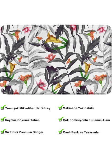 Mikrofiber Banyo Paspası, Kaymaz Taban, Makinede Yıkanabilir, Banyo Halısı (50X80) modelleri