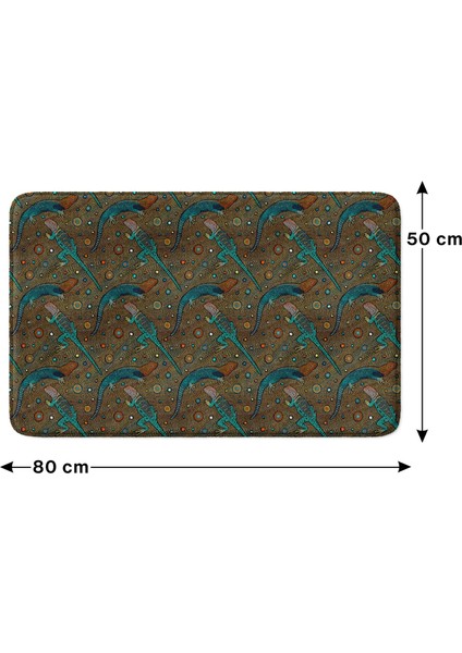 Mikrofiber Banyo Paspası, Kaymaz Taban, Makinede Yıkanabilir, Banyo Halısı (50X80)