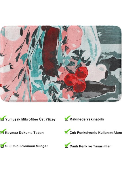 Mikrofiber Banyo Paspası, Kaymaz Taban, Makinede Yıkanabilir, Banyo Halısı (50X80) modelleri