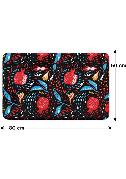 Mikrofiber Banyo Paspası, Kaymaz Taban, Makinede Yıkanabilir, Banyo Halısı (50X80)