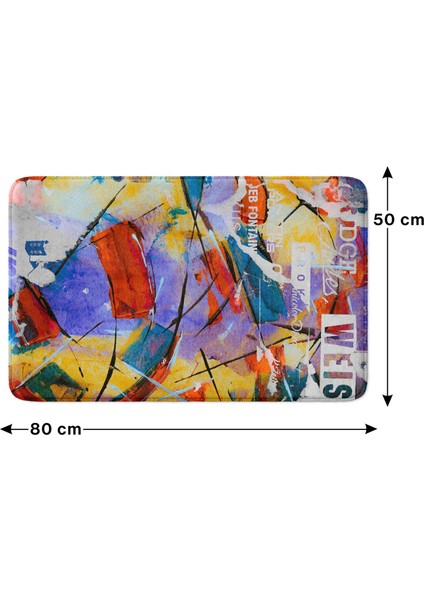 Mikrofiber Banyo Paspası, Kaymaz Taban, Makinede Yıkanabilir, Banyo Halısı (50X80)