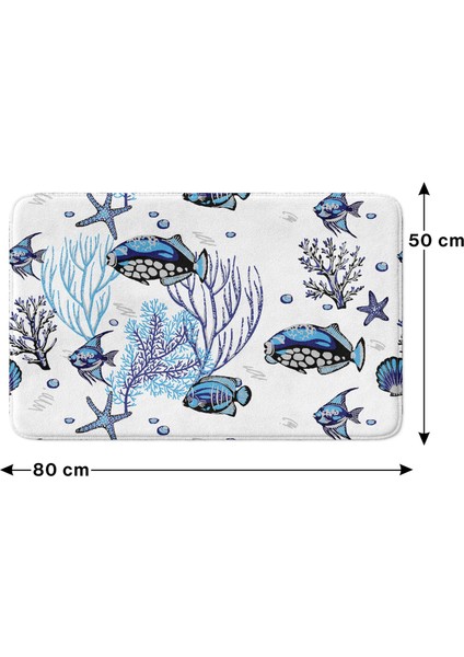 Mikrofiber Banyo Paspası, Kaymaz Taban, Makinede Yıkanabilir, Banyo Halısı (50X80) fırsatları