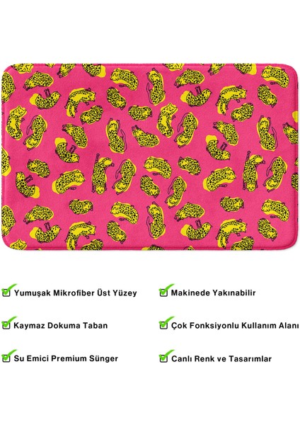 Mikrofiber Banyo Paspası, Kaymaz Taban, Makinede Yıkanabilir, Banyo Halısı (50X80)