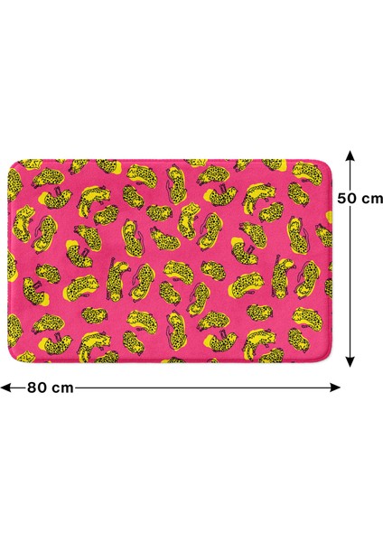 Mikrofiber Banyo Paspası, Kaymaz Taban, Makinede Yıkanabilir, Banyo Halısı (50X80)