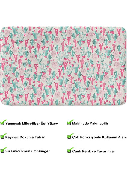 Mikrofiber Banyo Paspası, Kaymaz Taban, Makinede Yıkanabilir, Banyo Halısı (50X80)