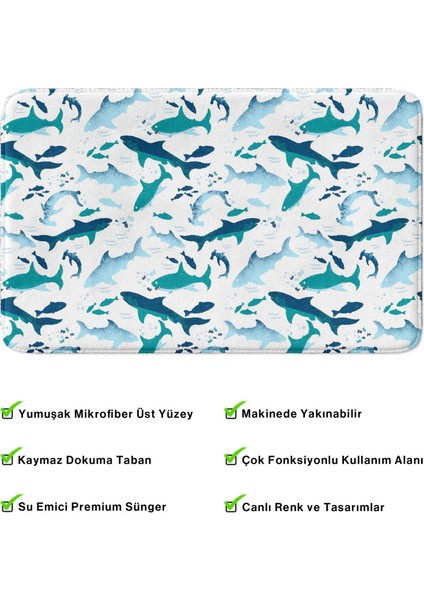 Mikrofiber Banyo Paspası, Kaymaz Taban, Makinede Yıkanabilir, Banyo Halısı (50X80) modelleri