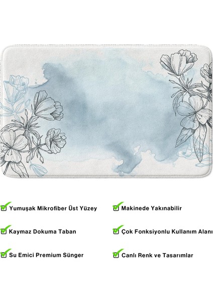 Mikrofiber Banyo Paspası, Kaymaz Taban, Makinede Yıkanabilir, Banyo Halısı (50X80) modelleri