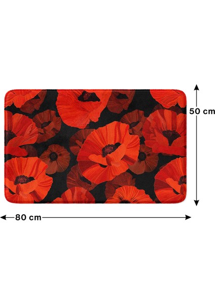 Mikrofiber Banyo Paspası, Kaymaz Taban, Makinede Yıkanabilir, Banyo Halısı (50X80)