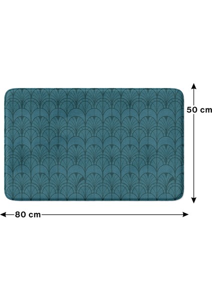 Mikrofiber Banyo Paspası, Kaymaz Taban, Makinede Yıkanabilir, Banyo Halısı (50X80)