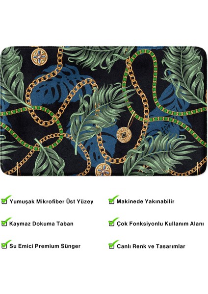 Mikrofiber Banyo Paspası, Kaymaz Taban, Makinede Yıkanabilir, Banyo Halısı