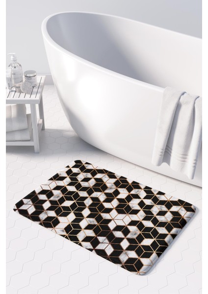 Mikrofiber Banyo Paspası, Kaymaz Taban, Makinede Yıkanabilir, Banyo Halısı