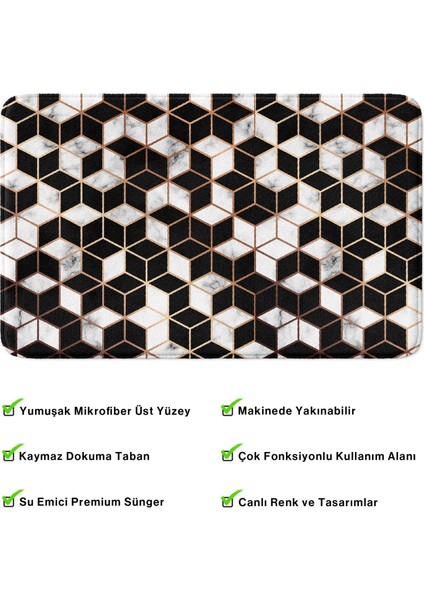 Mikrofiber Banyo Paspası, Kaymaz Taban, Makinede Yıkanabilir, Banyo Halısı