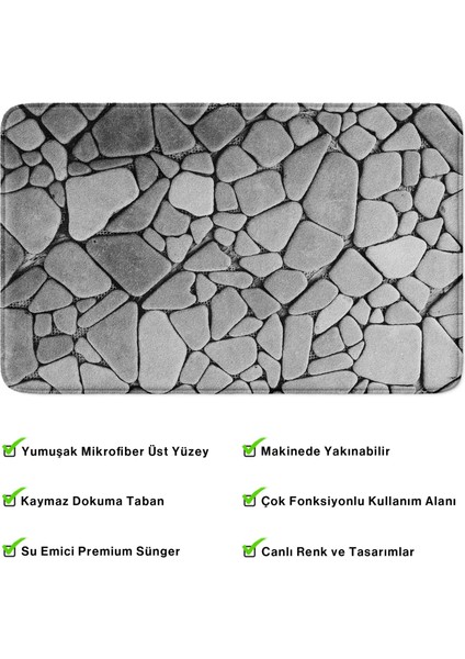 Mikrofiber Banyo Paspası, Kaymaz Taban, Makinede Yıkanabilir, Banyo Halısı