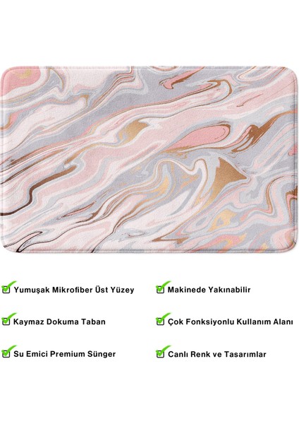 Mikrofiber Banyo Paspası, Kaymaz Taban, Makinede Yıkanabilir, Banyo Halısı