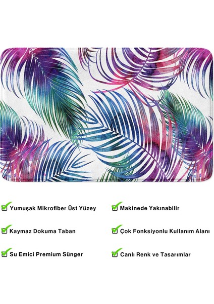 Mikrofiber Banyo Paspası, Kaymaz Taban, Makinede Yıkanabilir, Banyo Halısı