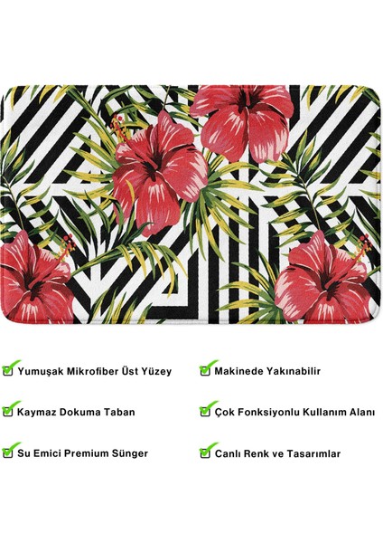 Mikrofiber Banyo Paspası, Kaymaz Taban, Makinede Yıkanabilir, Banyo Halısı (50X80) modelleri