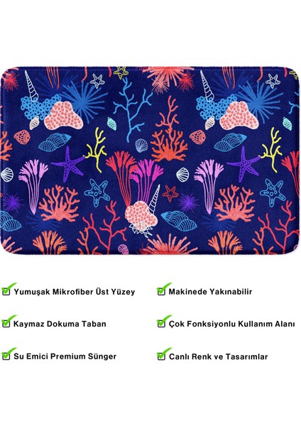 Mikrofiber Banyo Paspası, Kaymaz Taban, Makinede Yıkanabilir, Banyo Halısı