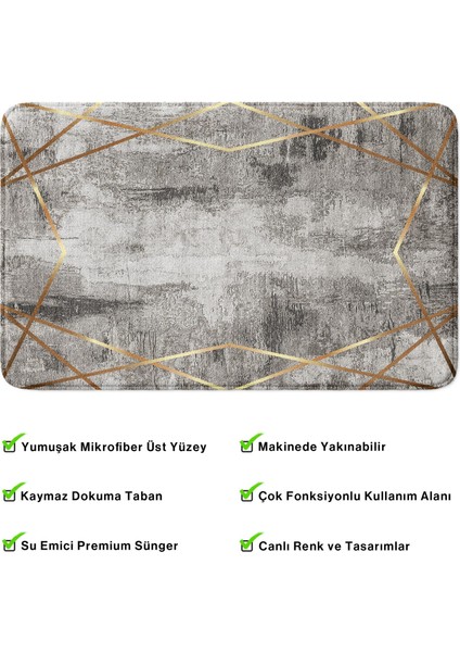 Mikrofiber Banyo Paspası, Kaymaz Taban, Makinede Yıkanabilir, Banyo Halısı