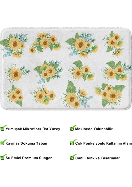Mikrofiber Banyo Paspası, Kaymaz Taban, Makinede Yıkanabilir, Banyo Halısı