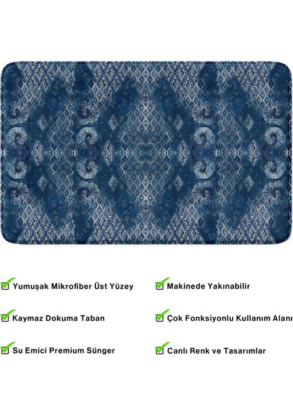 Mikrofiber Banyo Paspası, Kaymaz Taban, Makinede Yıkanabilir, Banyo Halısı