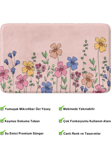Mikrofiber Banyo Paspası, Kaymaz Taban, Makinede Yıkanabilir, Banyo Halısı