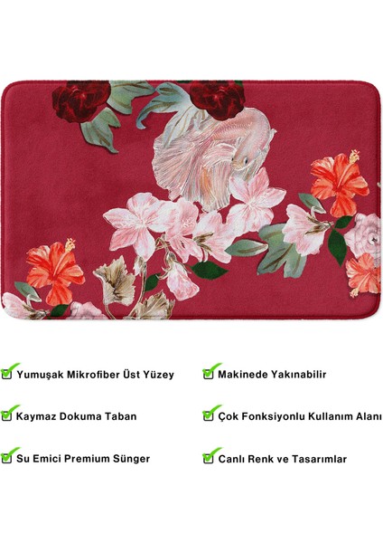 Mikrofiber Banyo Paspası, Kaymaz Taban, Makinede Yıkanabilir, Banyo Halısı
