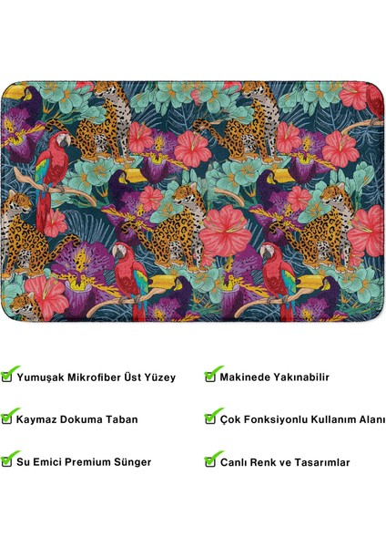 Mikrofiber Banyo Paspası, Kaymaz Taban, Makinede Yıkanabilir, Banyo Halısı