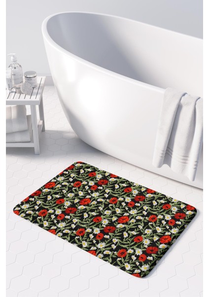 Mikrofiber Banyo Paspası, Kaymaz Taban, Makinede Yıkanabilir, Banyo Halısı