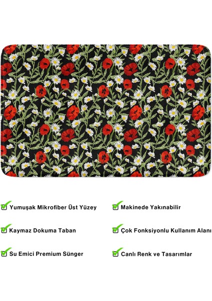 Mikrofiber Banyo Paspası, Kaymaz Taban, Makinede Yıkanabilir, Banyo Halısı